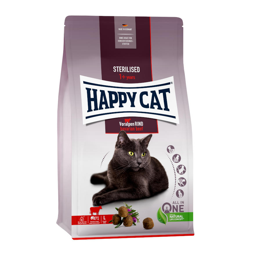 Happy Cat Adulto Carne Bovina Bávara Esterilizada
