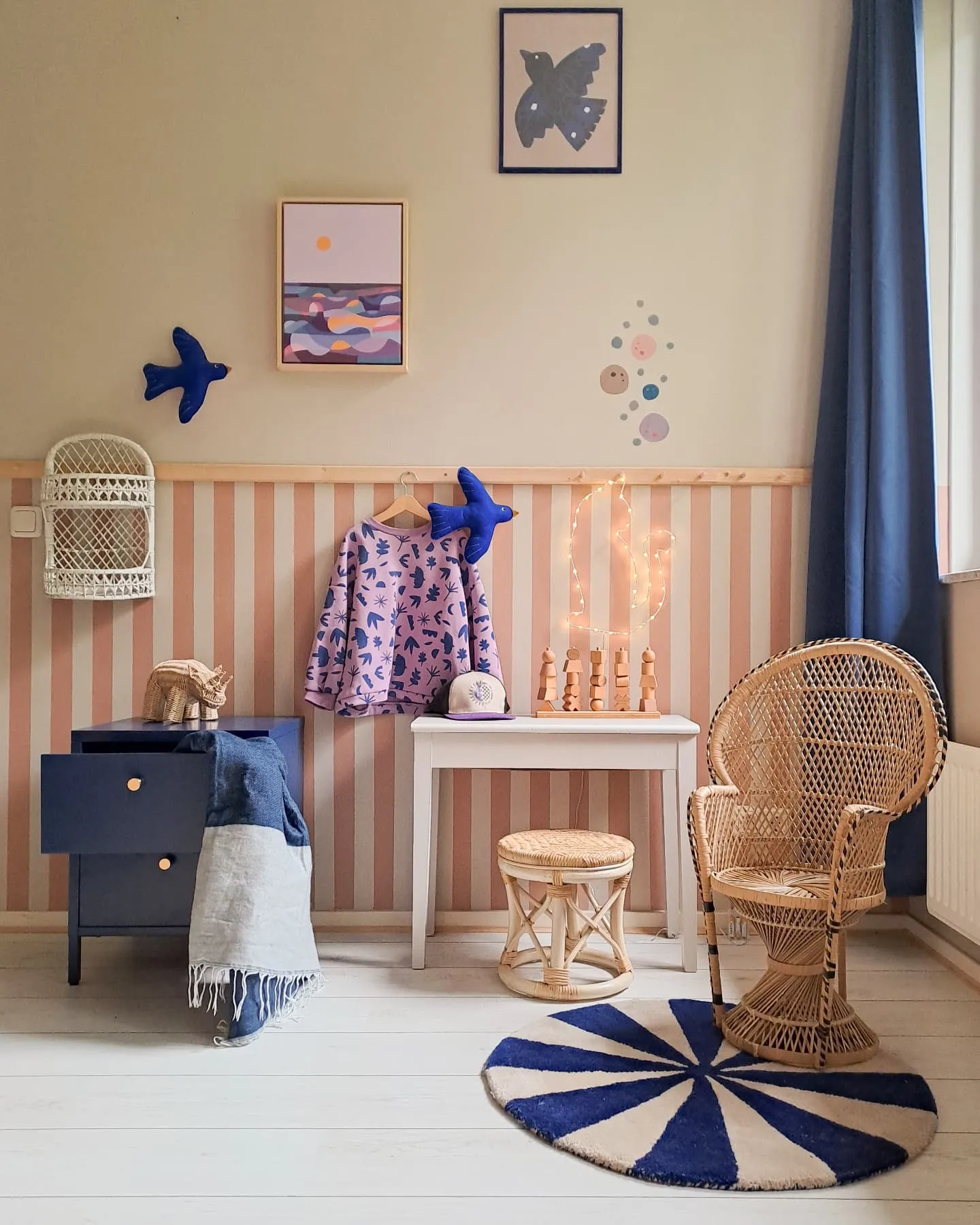 Nachtkastje met 2 lades KYLEA Metaal Marineblauw