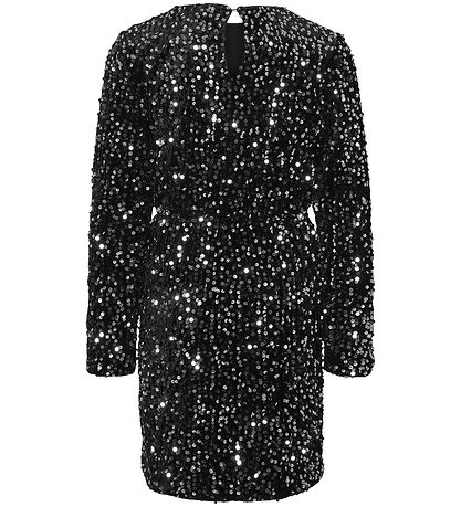 Vero Moda Girl Kleid - VmBella - Black/Silberne Pailletten