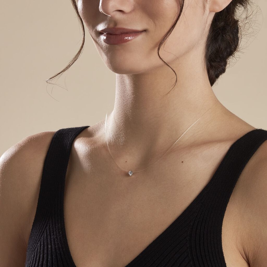 Collier Nylon Argent Blanc Oxyde