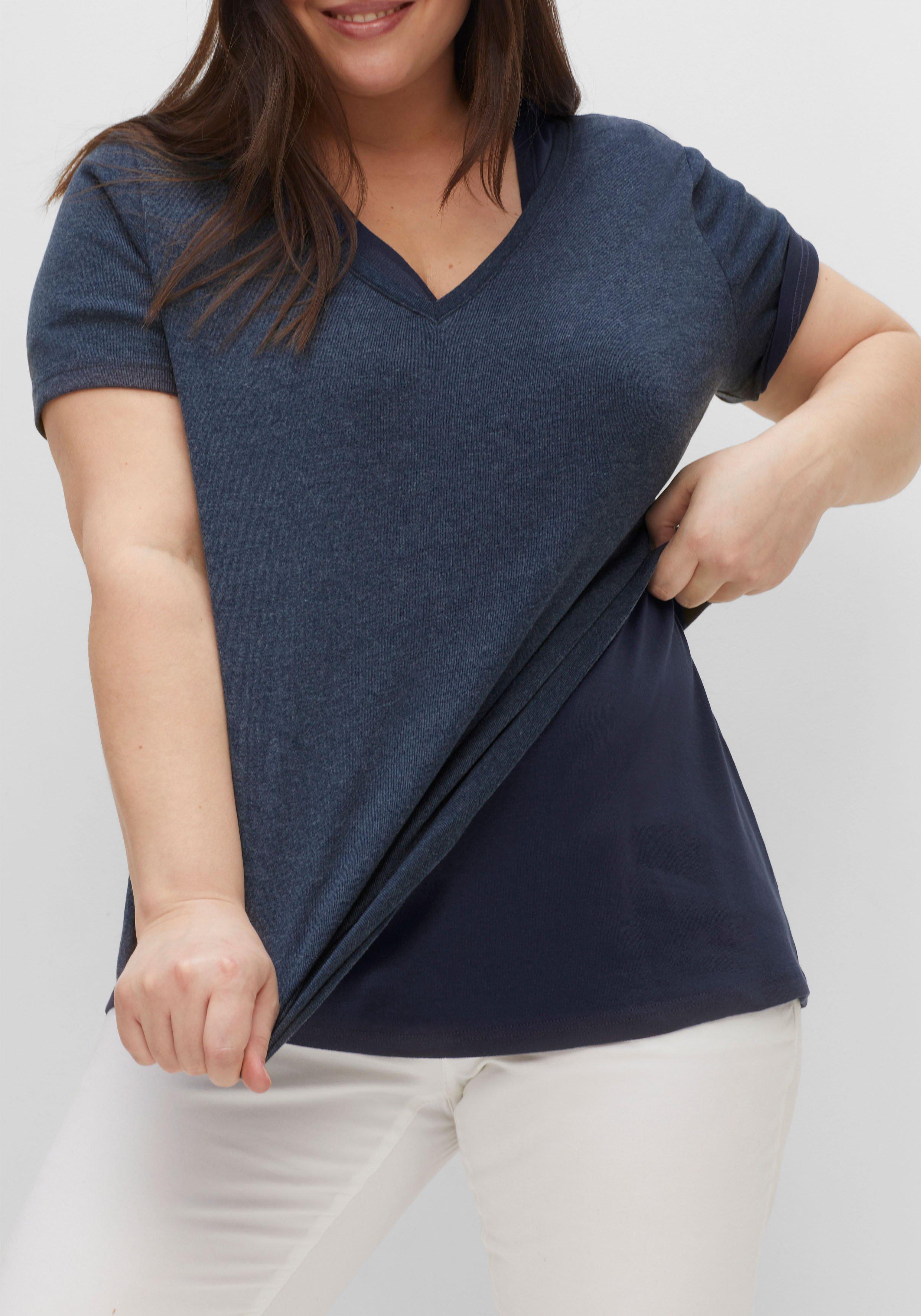 Doppelpack Shirts mit V-Ausschnitt