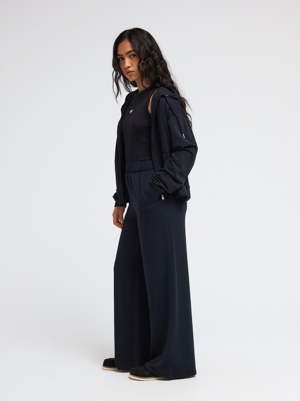 Surfing By Sunlight Pantalon de jogging à jambes larges Noir Femme