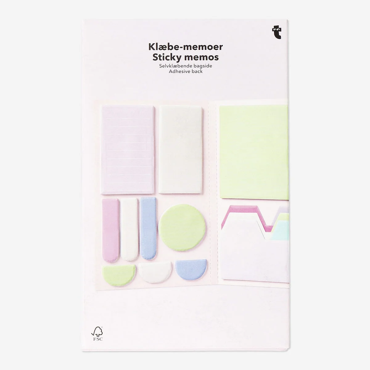 Klæbememoer, der fastgøres til notesbogen.