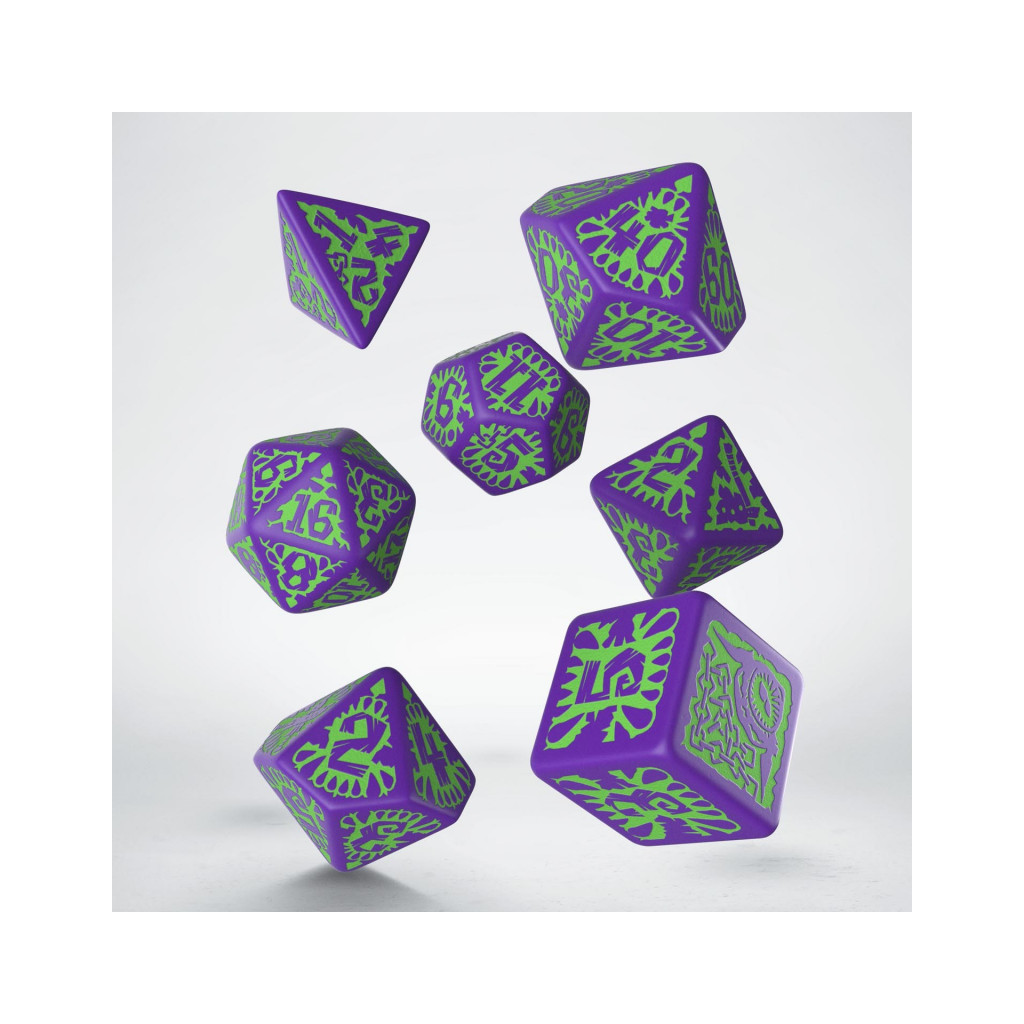 Set de Dés Pathfinder - Goblin Purple & green