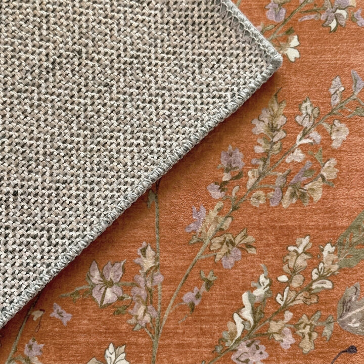 Wasbaar vloerkleed - Misty Floral Terracotta | Wasbaar