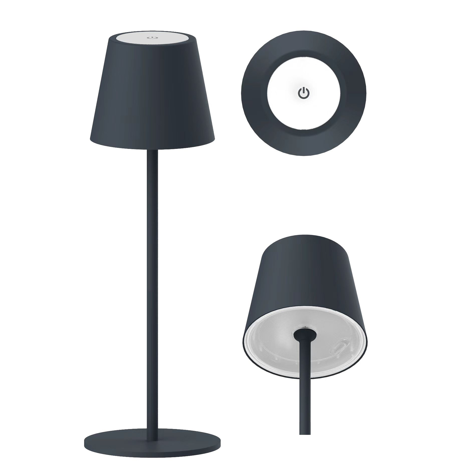 LED-RGB-Tischleuchte - anthrazit - Touchdimmer