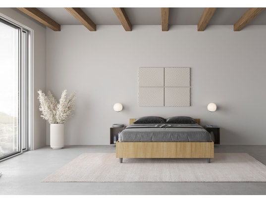 ITYHOME - Lit coffre nuamo 140x200 chêne nature