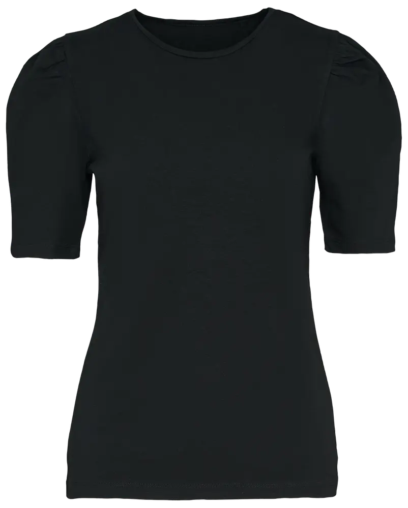 T-shirt med pufærmer - Sort