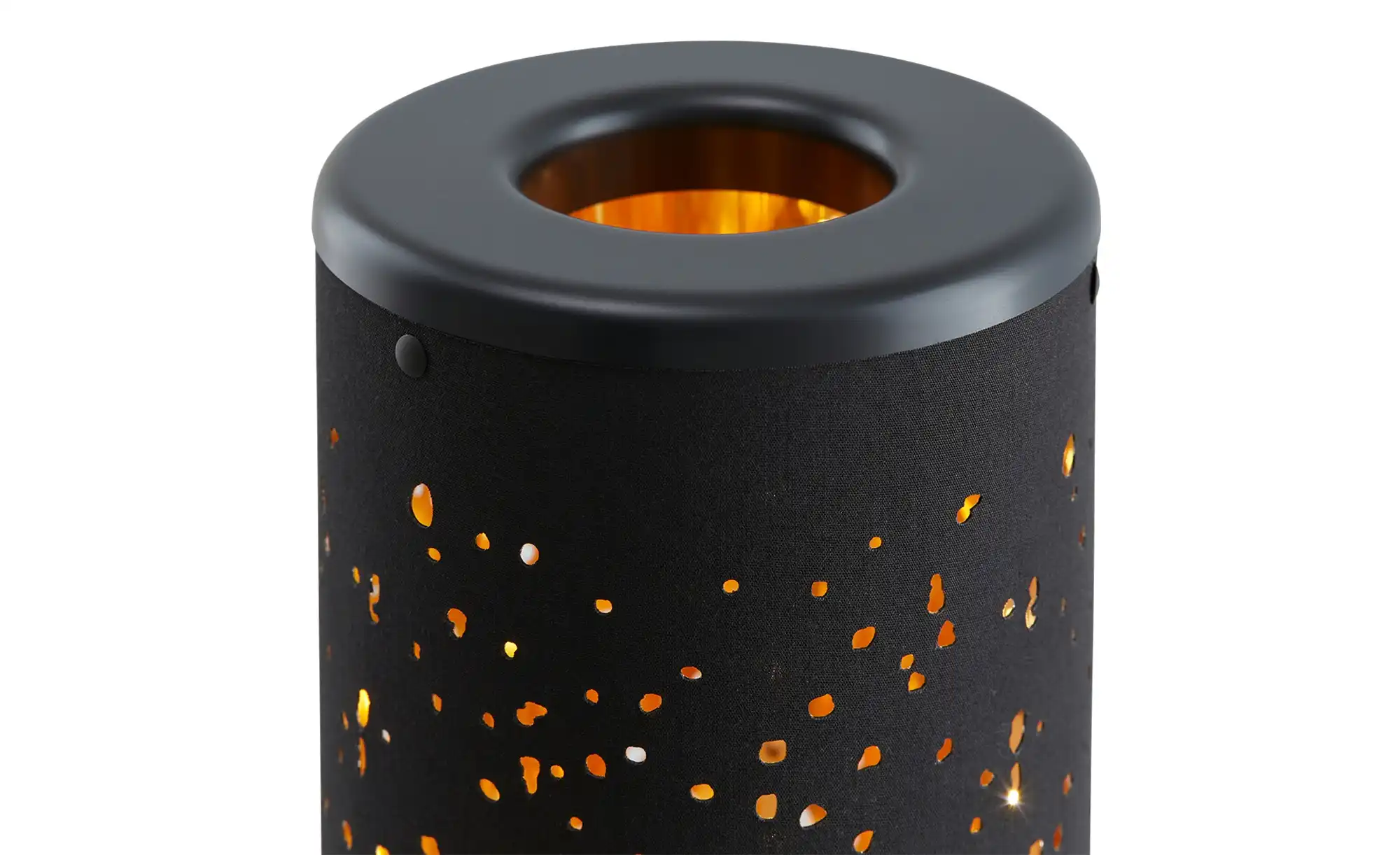 Trio LED-Stehleuchte, 1-flammig, Stoff schwarz/gold
