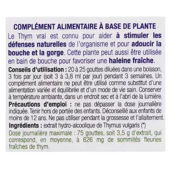 Ladrome Fresh Plant Extracts Organic True Thyme 50ml