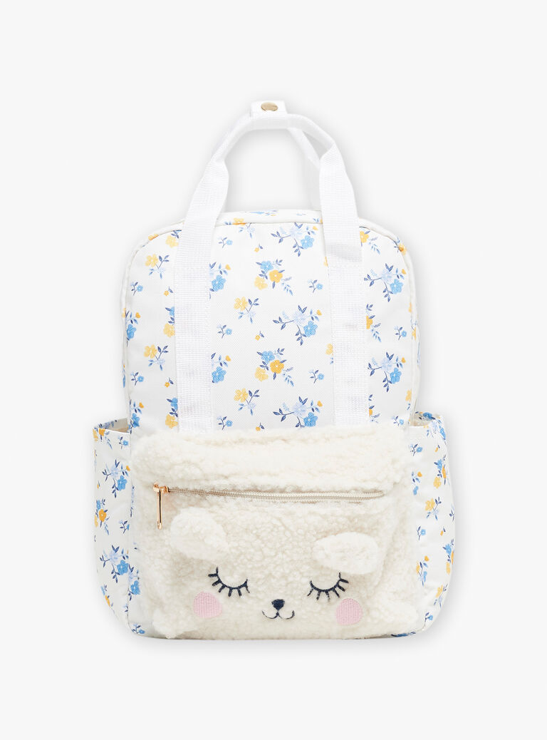 Sac à dos à imprimé fleuri en popeline