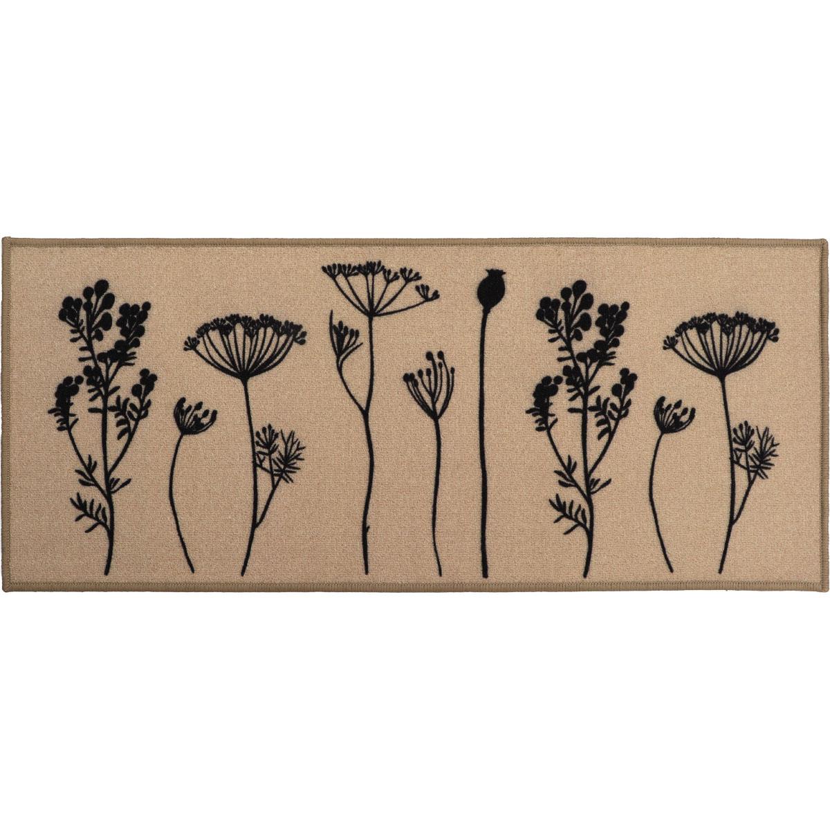 TAPIS IMPRIME 50X120CM POLYAMIDE HERBIER BEIGE