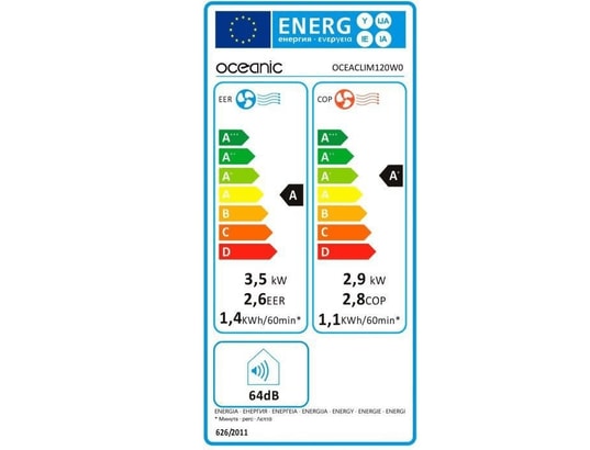 OCEANIC - OCEACLIM120W0 climatiseur réversible mobile - monobloc - 35...