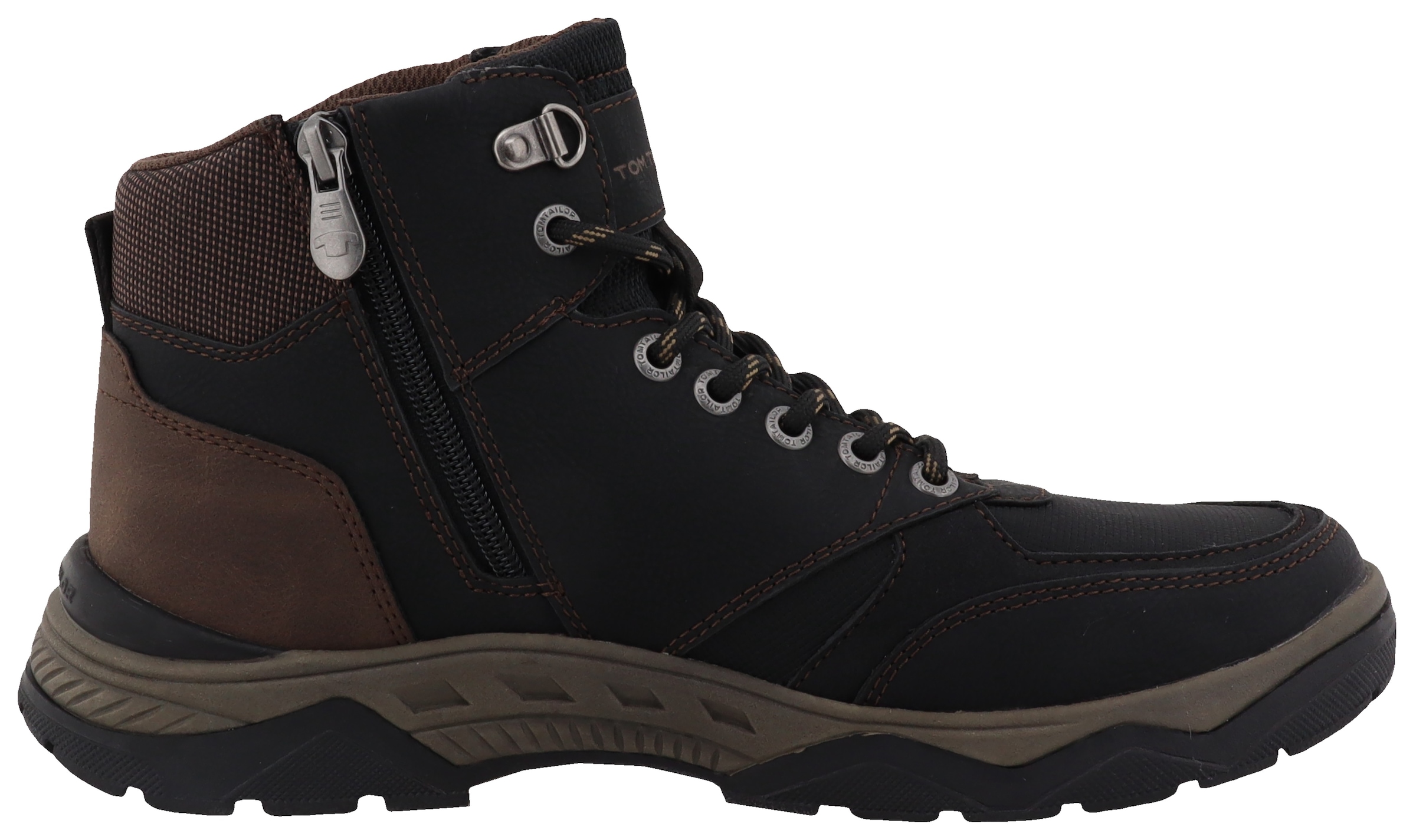 TOM TAILOR Schnürboots  , High Top-Sneaker, Trekkingschuh mit Ösen im Bergsteiger-Look