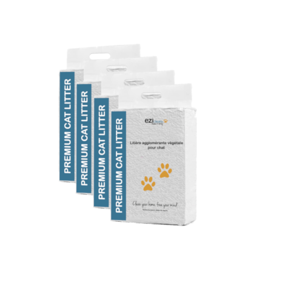 Lote com 4 areias EZIclean Premium para gatos