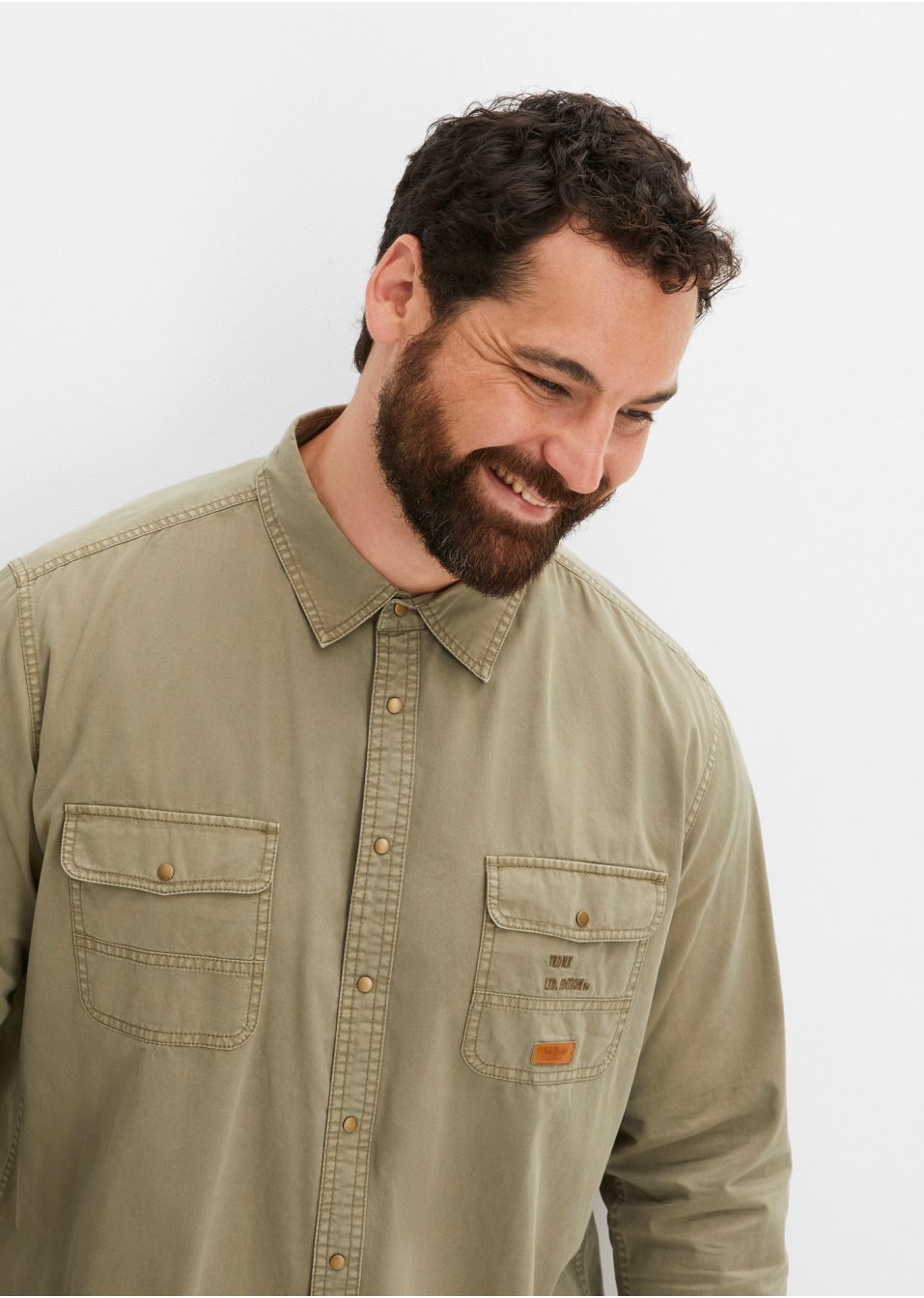 Chemise manches longues aspect délavé