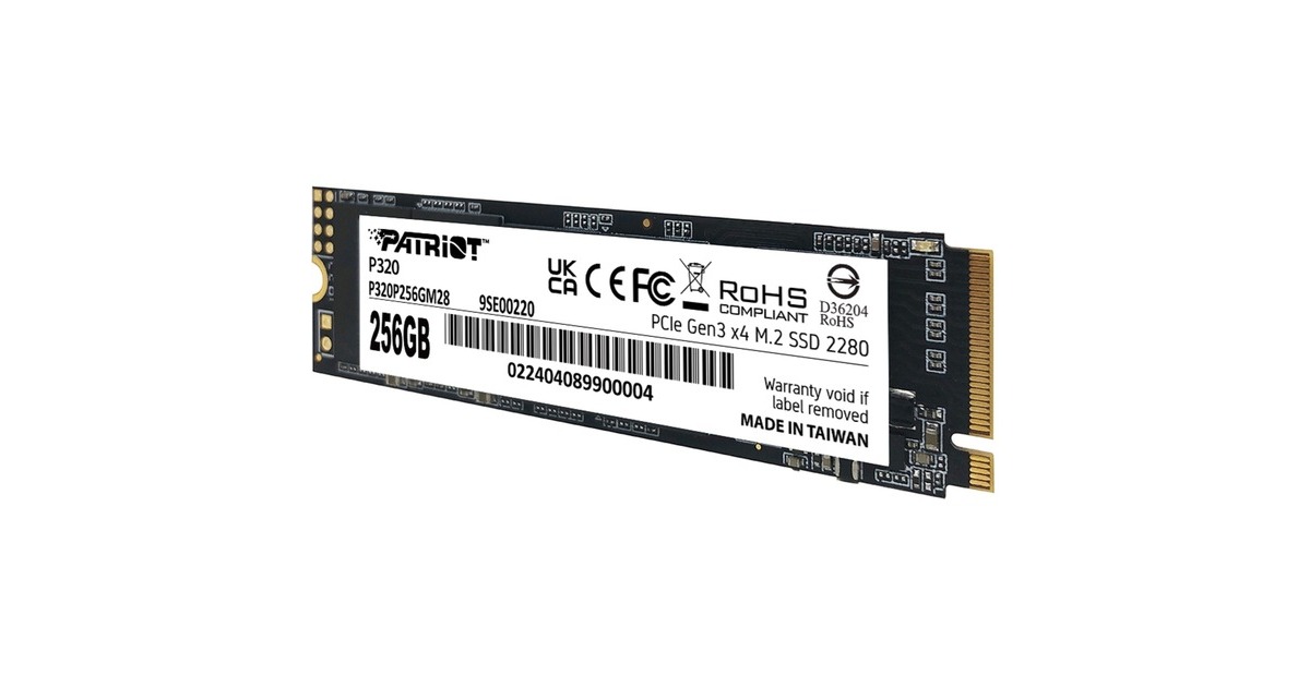 PatriotP320 256GB SSD  (PCIe 3.0 x4, NVMe 1.3, M.2 2280)