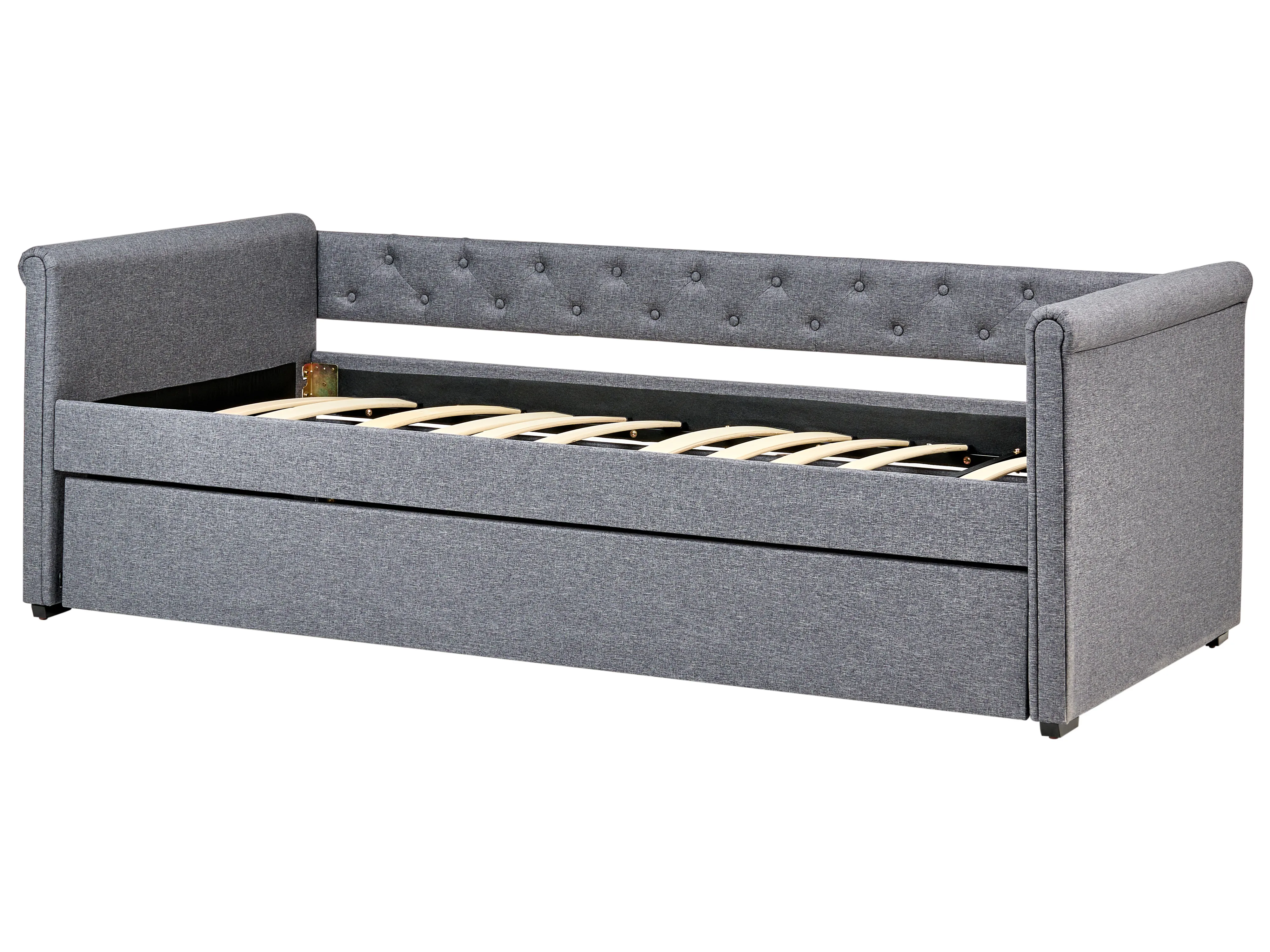 Onderschuifbed Stof LIBOURNE 90 x 200 cm Donkergrijs