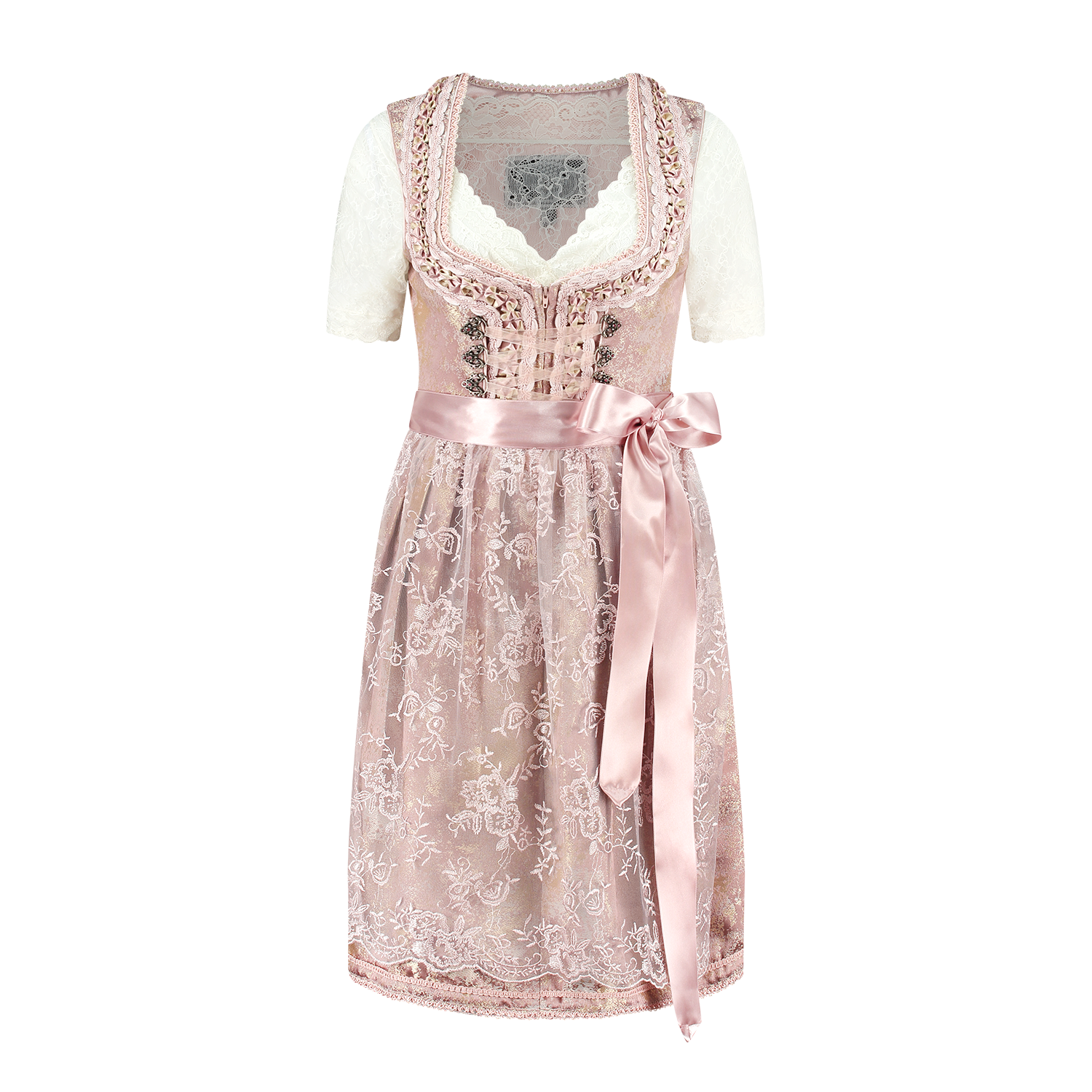 Lichtroze Dirndl Jurk Oktoberfest Dames 2 Delig
