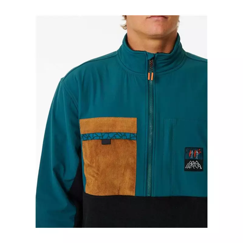 Sweat RIPCURL Anti Series Journey Zip Crew Blue Green