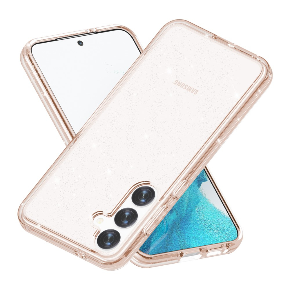 Samsung Galaxy S24  Plus Hybrid Hardcase Schutzhülle im Glitzer Design - Gold / Transparent
