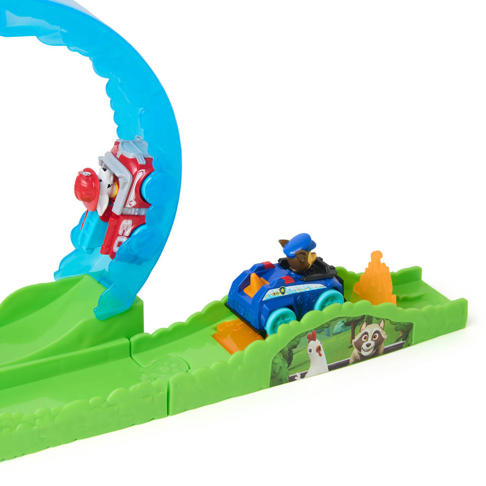 PAW Patrol Pup Squad-reddingslooping baanspeelset met speelgoedauto's