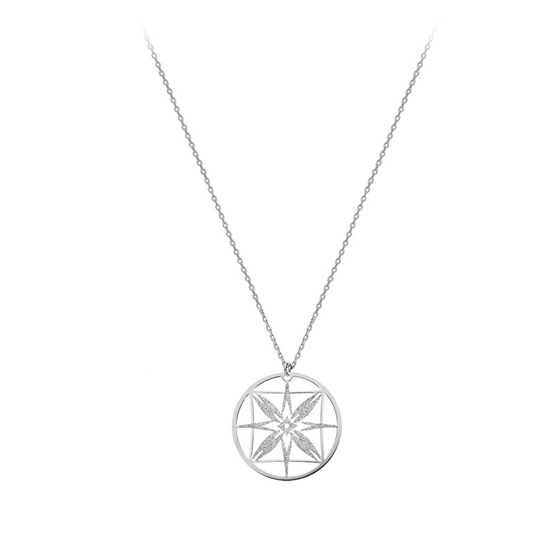 Collier Constellation Argent Glitter Blanc