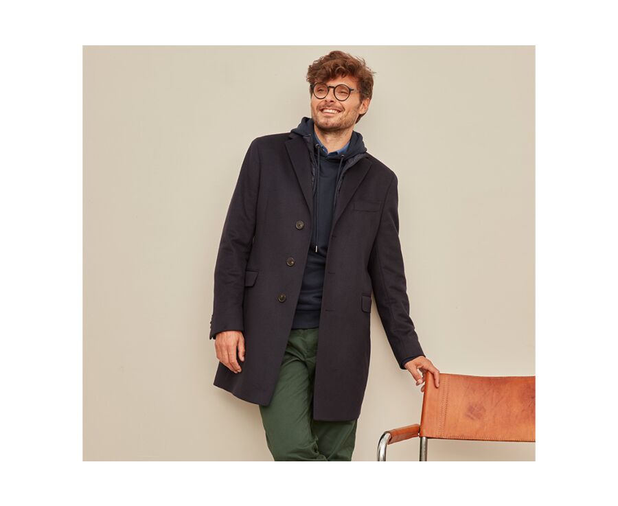 Manteau homme laine & cachemire hiver Bleu Marine - HONORÉ II