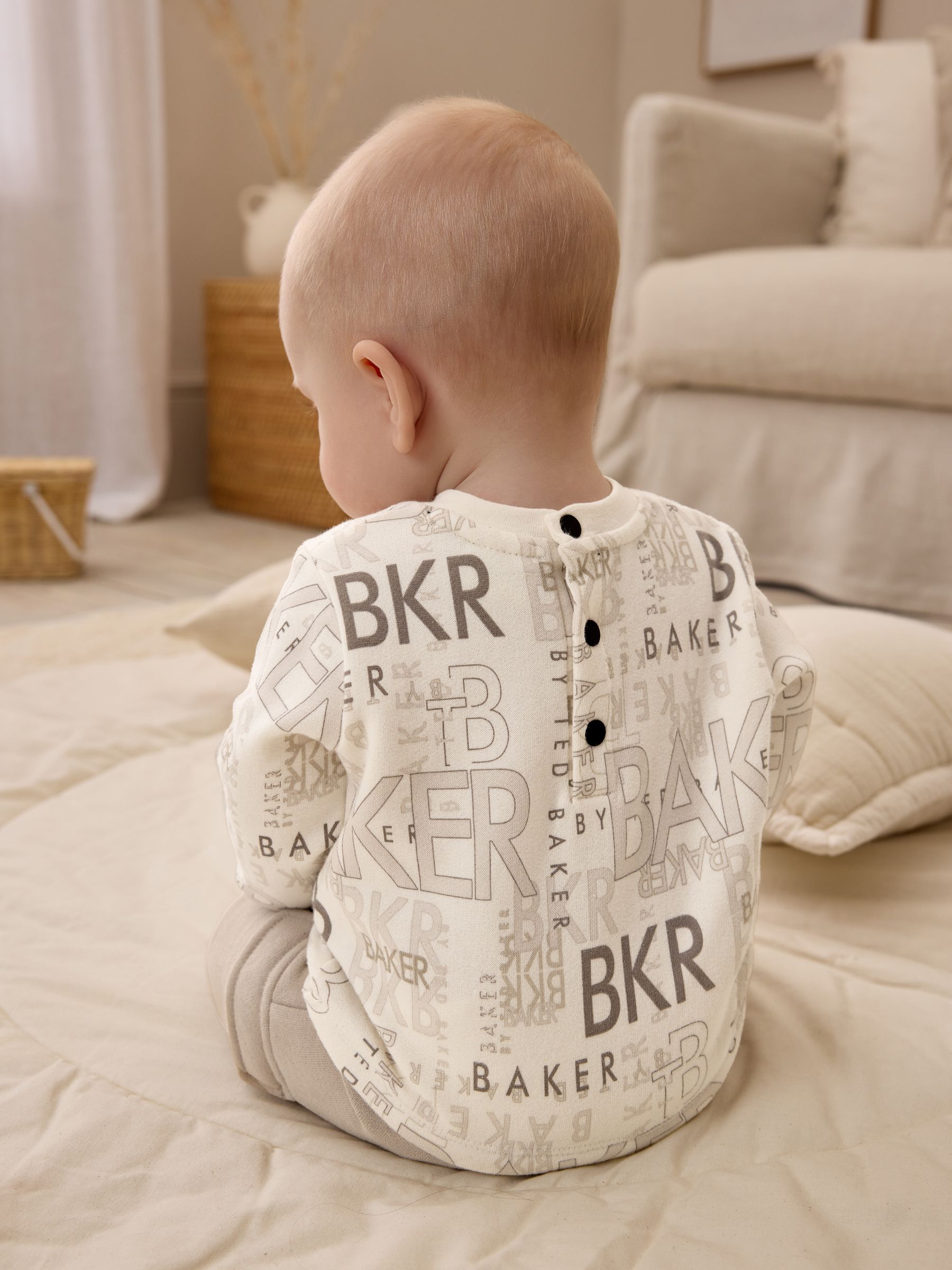 Baker by Ted Baker Stone Long Sleeve Romper