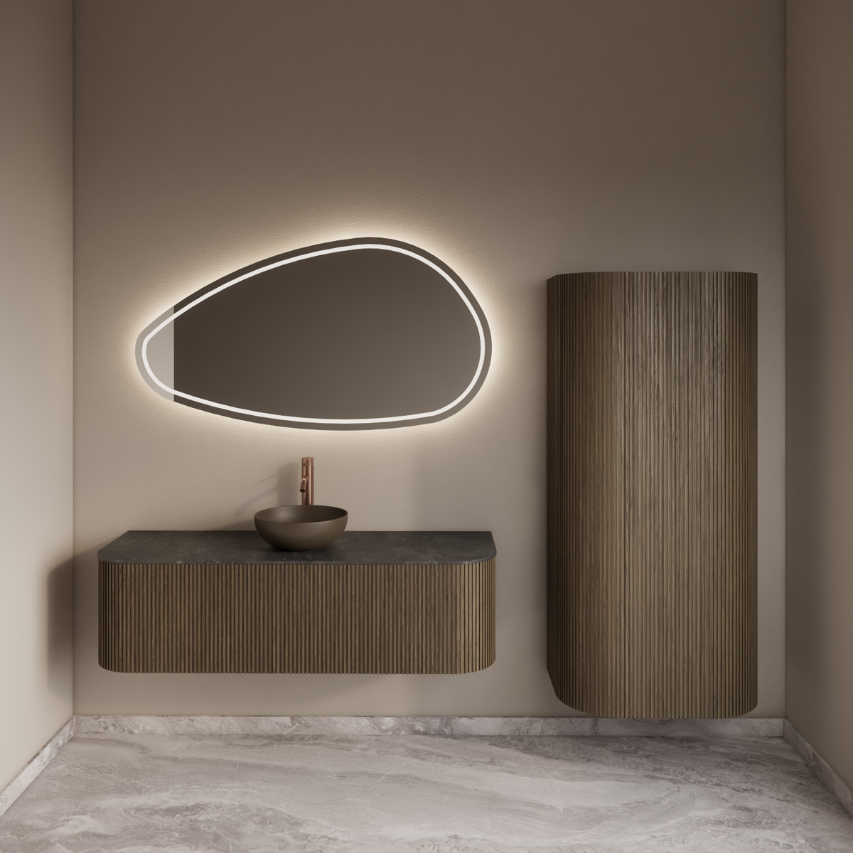 Gliss Design Alluro kolomkast 160cm ash grey