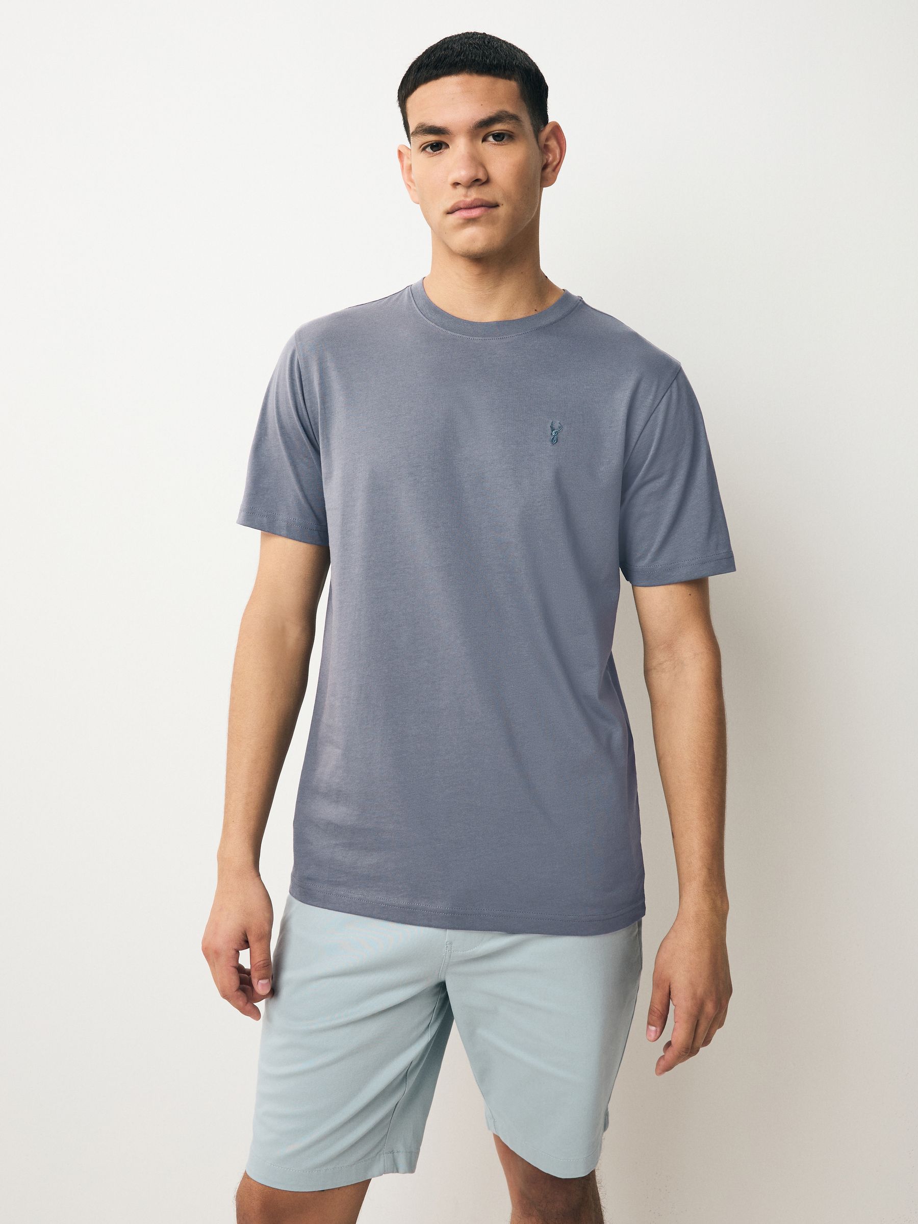 Blauw/marineblauw/wit/staal - Slim Fit - Verpakking met 4 T-shirts