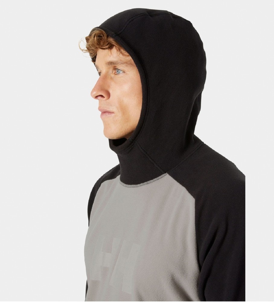 Moletom com capuz Helly Hansen Daybreaker Logo, cinza e preto.