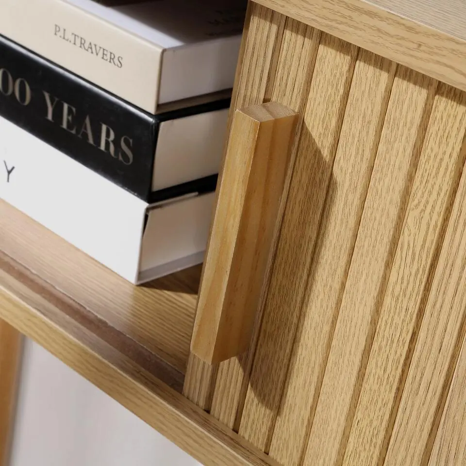 CALICOSY - Sidetable ERNEST - Licht hout - 80,5x100x35 cm