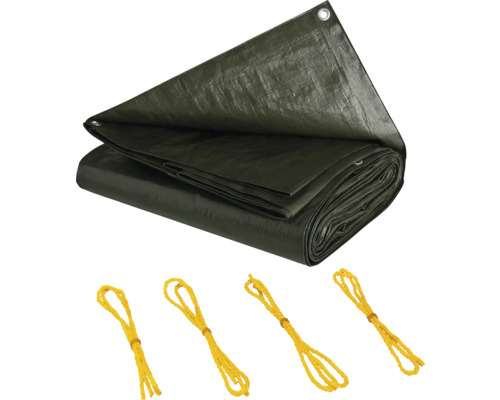 Geweven zeildoek, universeel zeildoek, 180 g/m², groen, 5 x 6 m