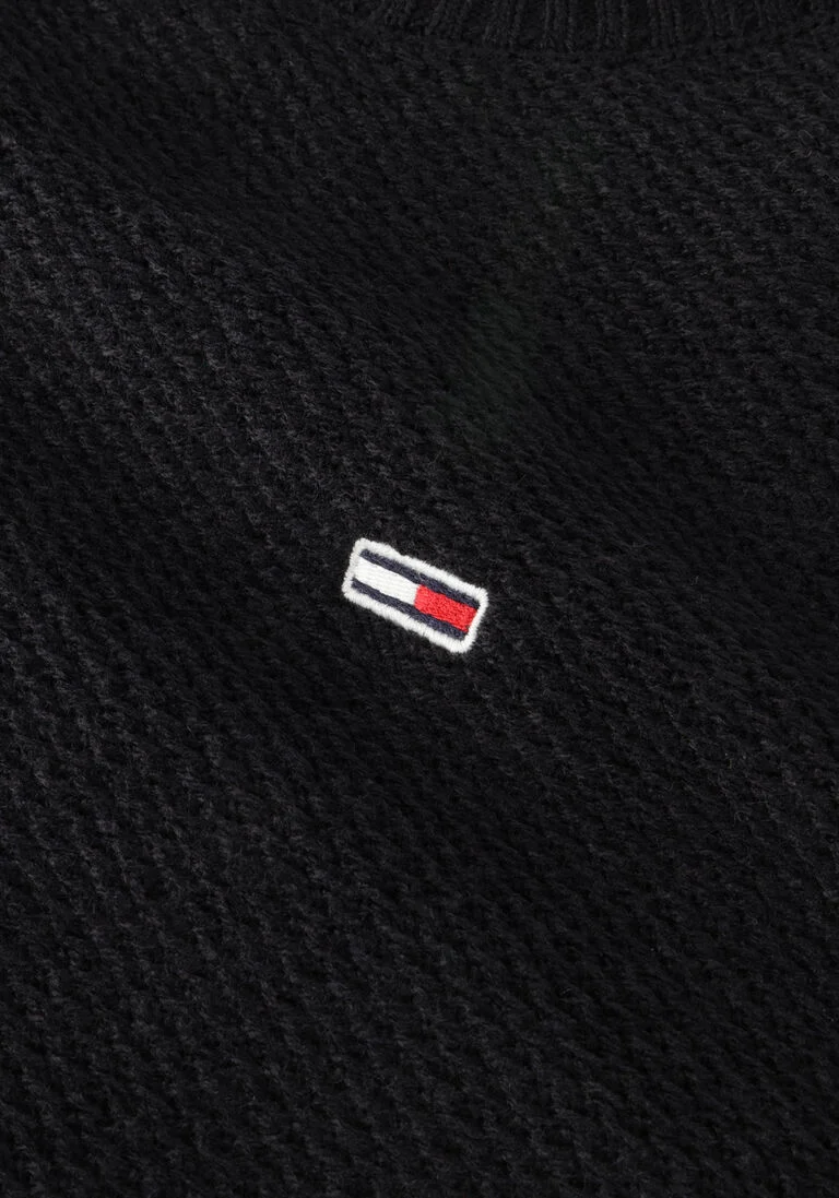 TOMMY JEANS zwarte tommy jeans trui tjm regular structured sweater
