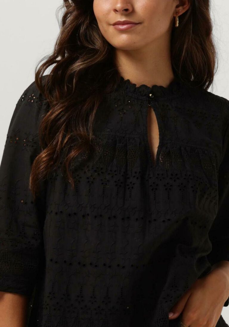SCOTCH & SODA zwarte scotch & soda top broderie anglaise top