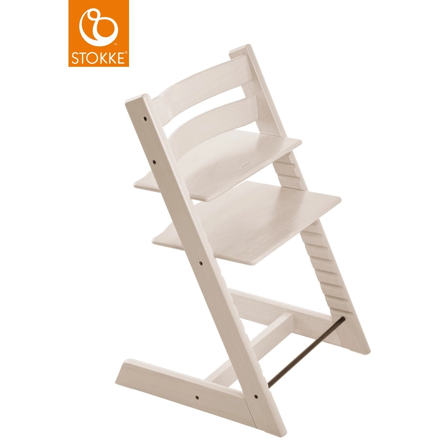 STOKKE® Mega Tripp Trapp® Set Hochstuhl Buche Whitewash inkl. Newborn Set™ Grey und Baby Set weiß