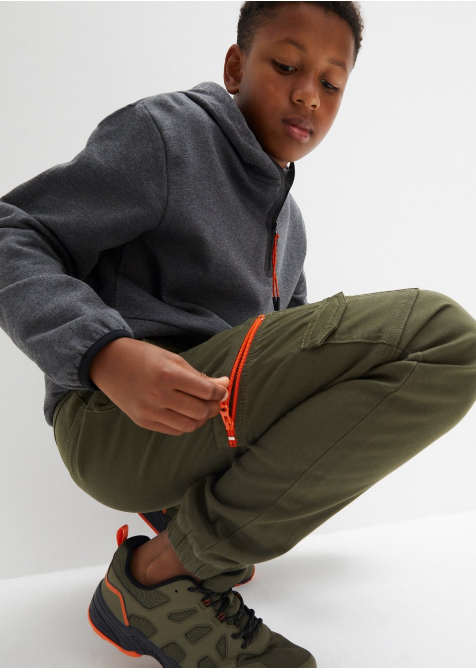 Pantalon cargo garçon doublé, Regular Fit