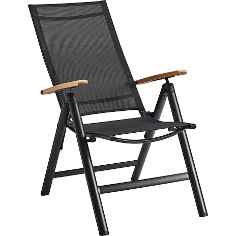 Columbia positionsstol - sort/teaklook