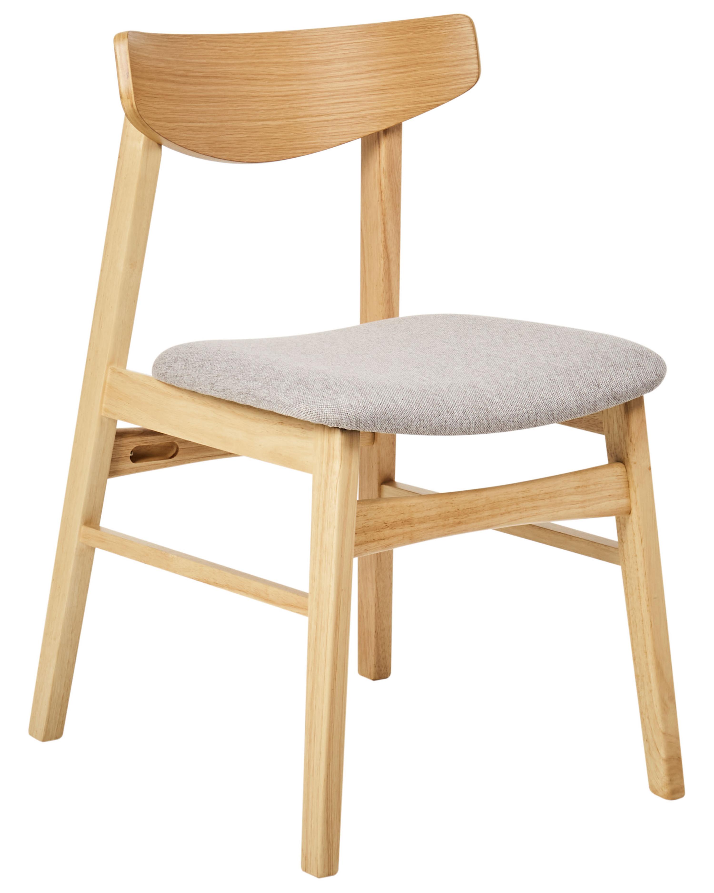 Set van 2 eetkamerstoelen SMILEY Hout Lichtgrijs