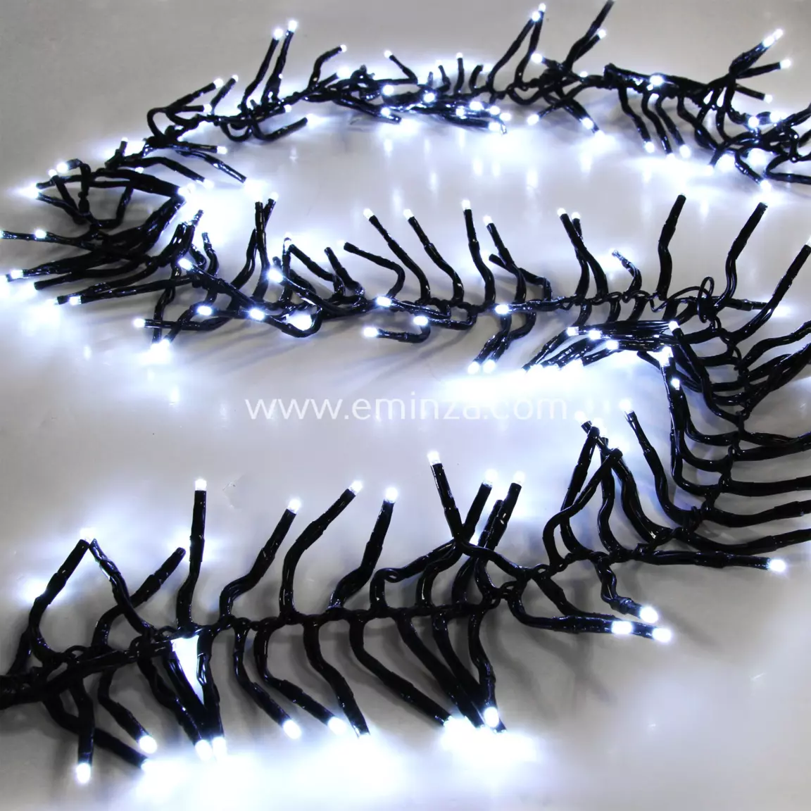 Guirlande lumineuse 11 m 1512 LED câble noir Boa Blanc froid