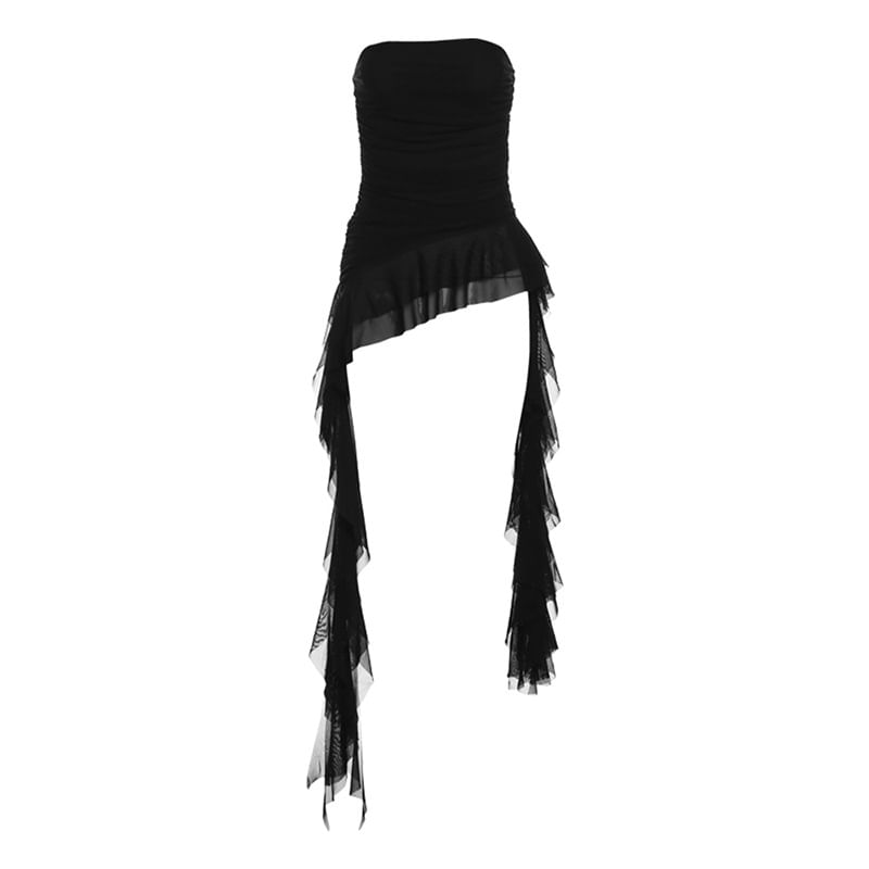 Bababy - Asymmetrische top met ruches en effen plooien