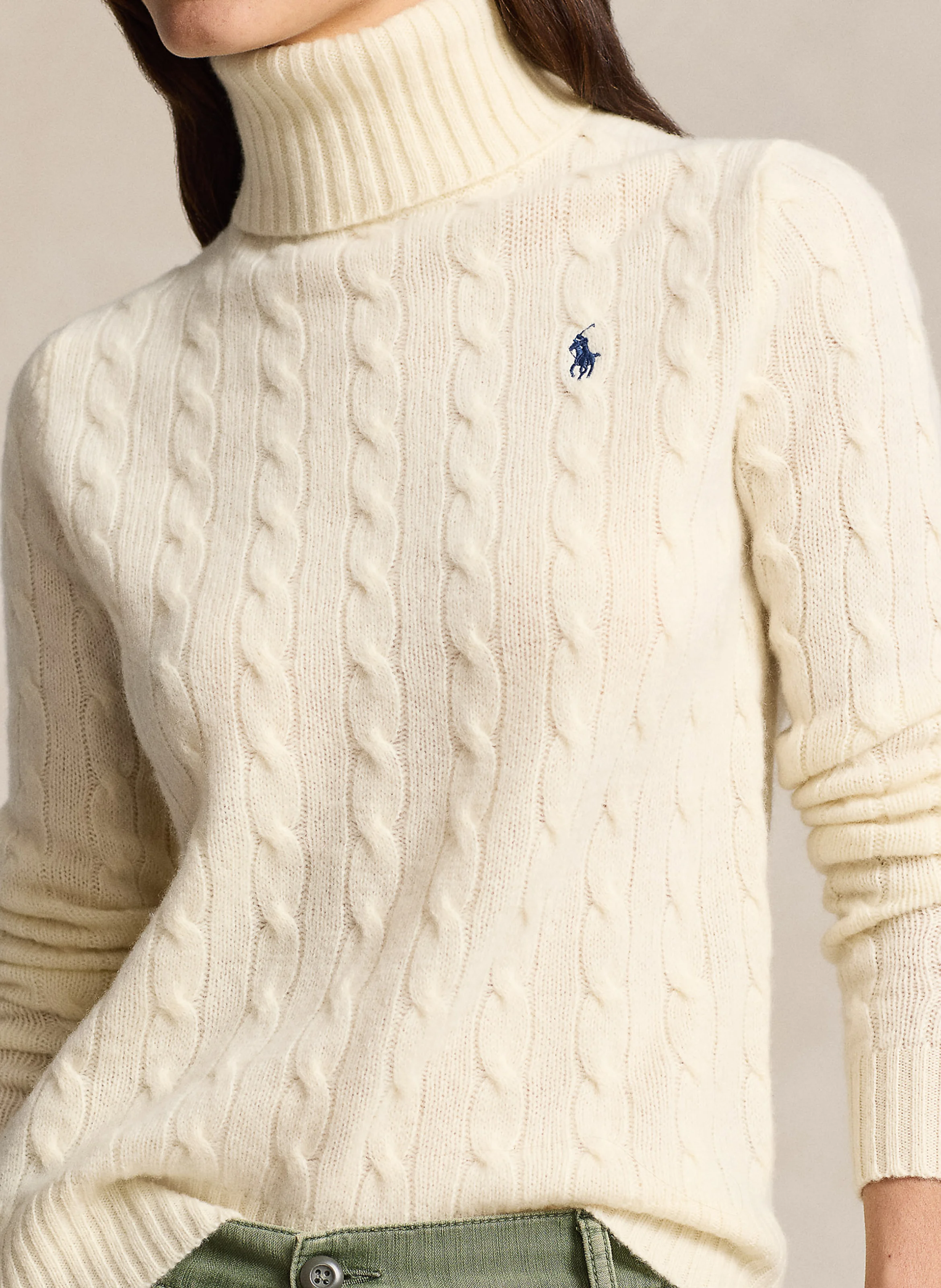 Pull col roulé en laine et cachemire | Blanc