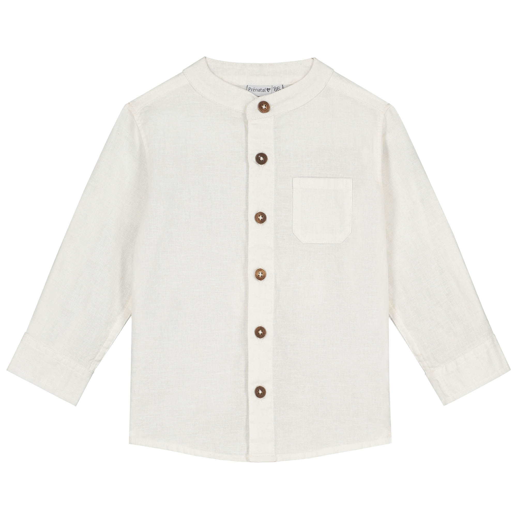 Prénatal baby blouse lange mouwen effen wit