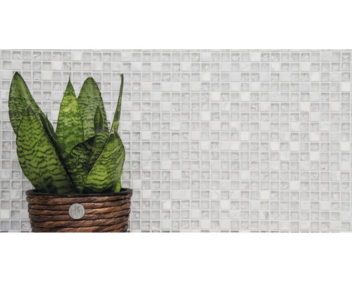 Glasmozaïek met natuursteen XIC 1011 wit 30,5x30,5 cm