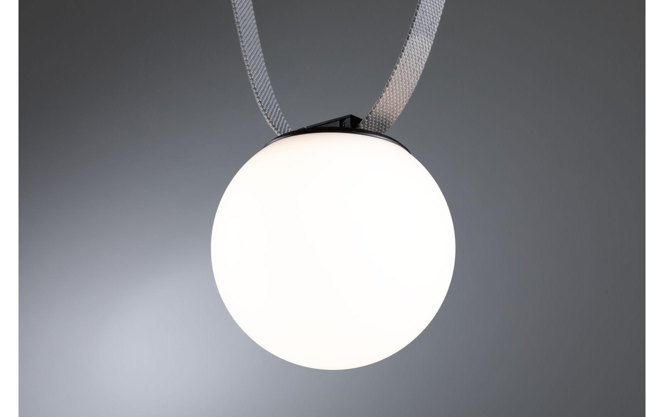 ULine Pendel Ball 150 mm, 3000 K, 90 Ra, Aluminium, SchwarzGurt-System-Leuchte
