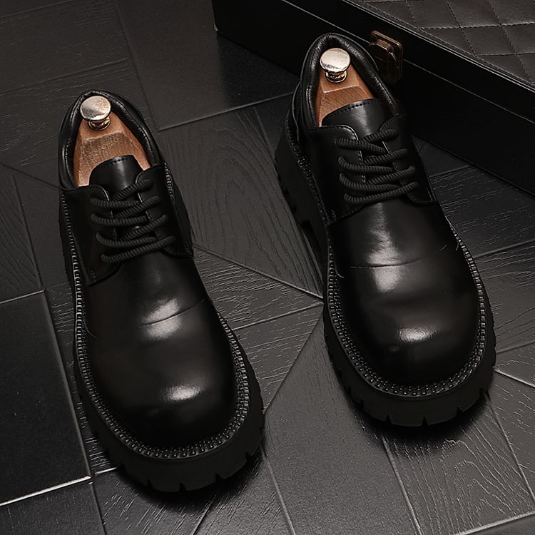 Mr Ozera - Plateau veterschoenen met effen hak
