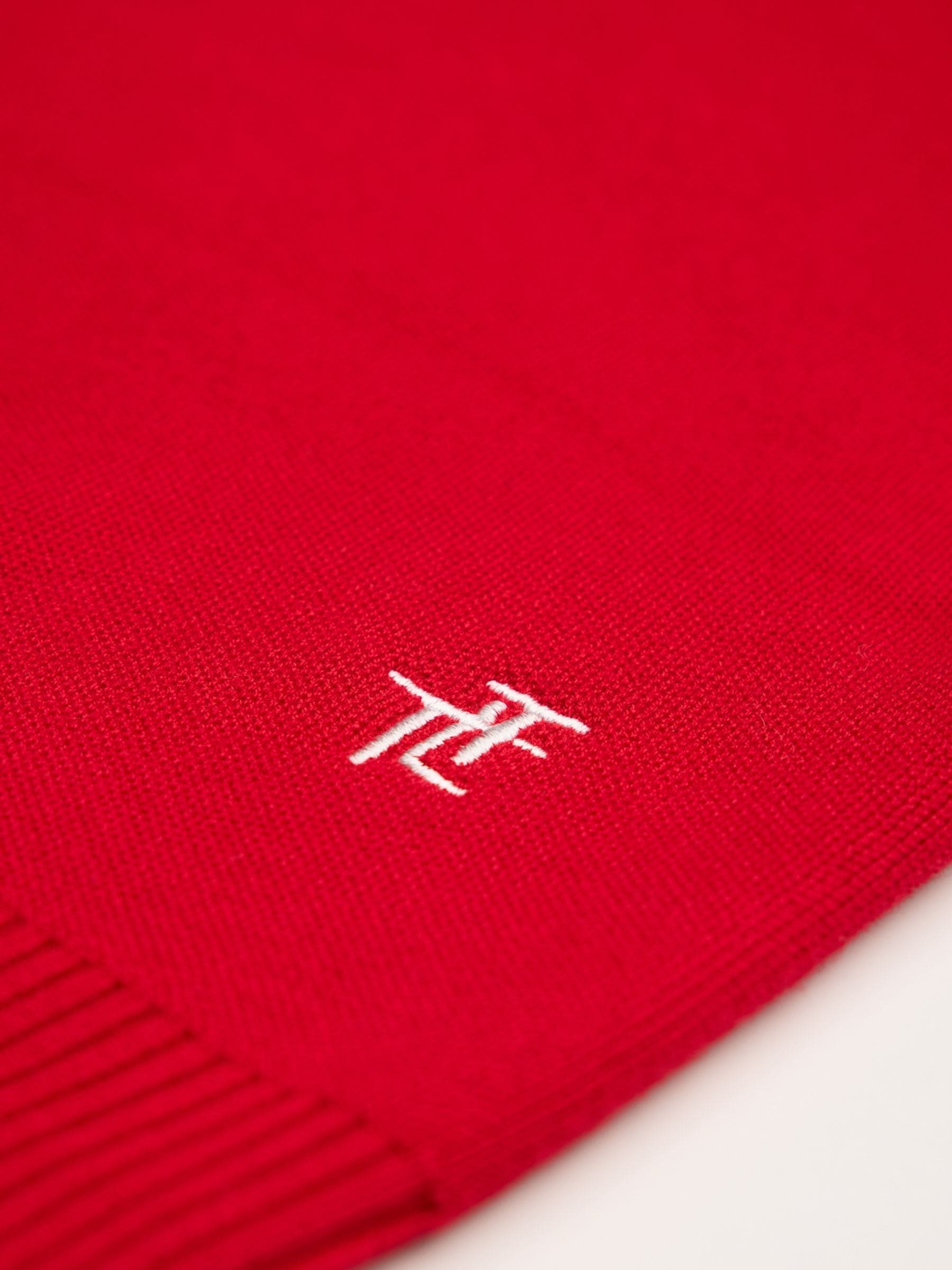 Rood - The Little Tailor Ski Text Slim Fit Christmas Jumper