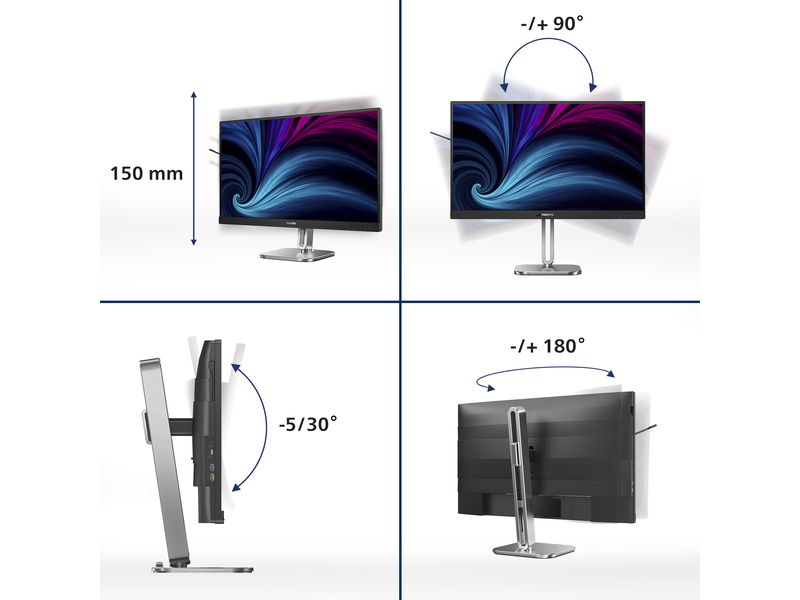 Philips Monitor 27B2U4601/00 27'' LCD-Monitor mit Quad HD und USB-C-Anschluss
