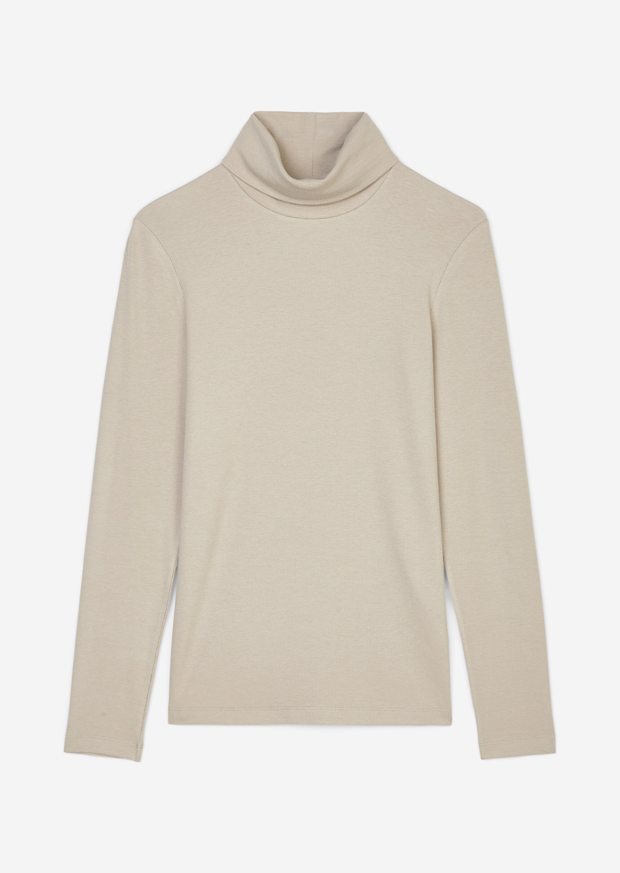 Rollkragen-Longsleeve aus soft geripptem Jersey